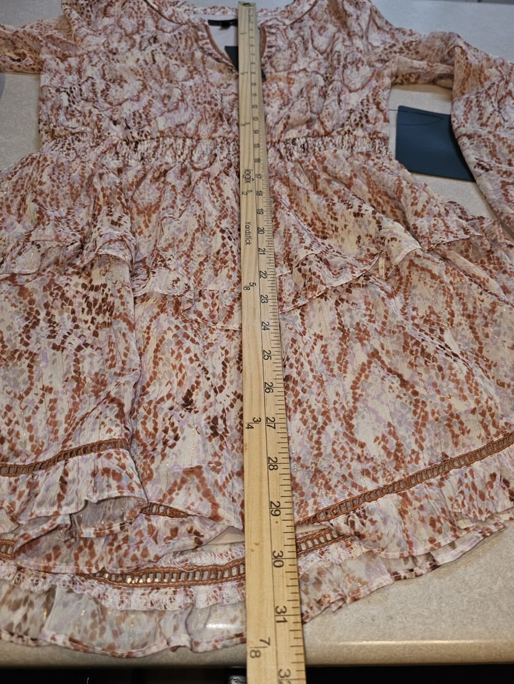 Lulus, NWT, Size S Women's Pink Snake-Print Long Sleeve Blouse Dress - Picture 8 of 11